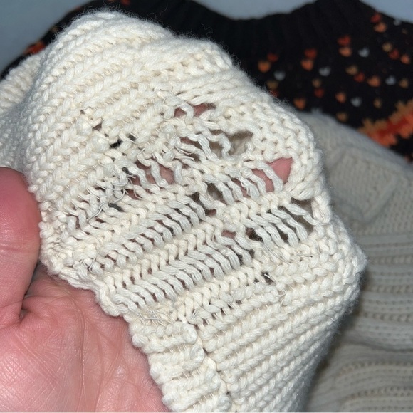 Manoush Brown Cream Wool Blend Textured Knit Sweater Women’s MD Made In Italy - Picture 10 of 11